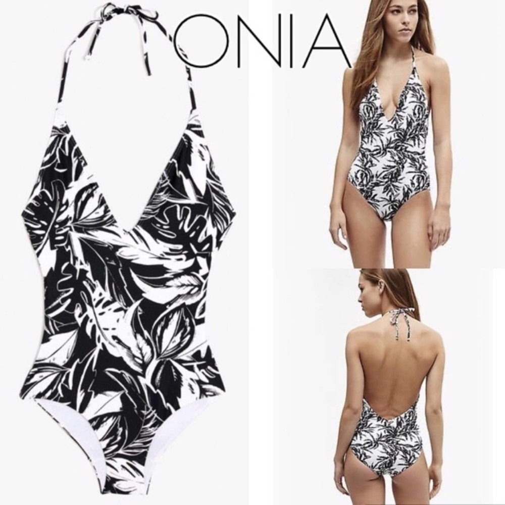 Onia Nina One Piece Swimsuit Abstract Palms